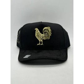 Gorra Big Boss // Puestos Quince Negra Gallo Dorado