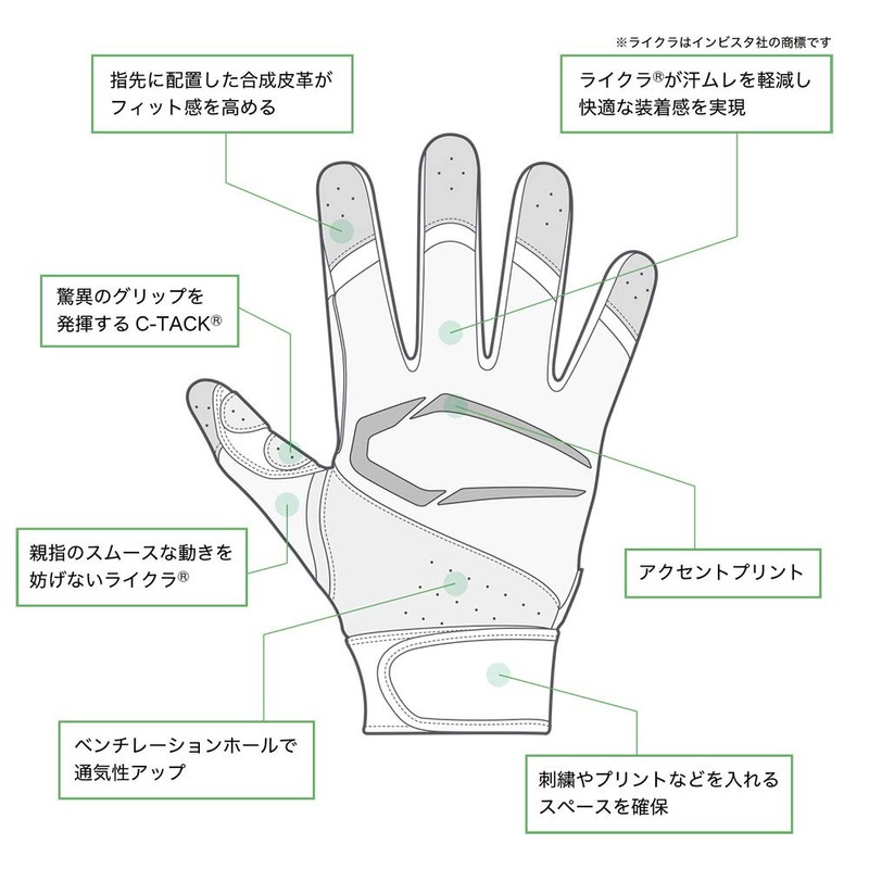 CUTTERS Batting Gloves B353S Prime Hero 3.0 Solid Ambidextrous Baseball