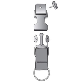 Gear Keeper Add-A-Clip Side Release With SR Accessory - Tool Holder for Flashlights, POL, SCBA Mask - Clip On Split Ring Accessory - Ideal First Responder, Industrial, Scuba, & Fishing Gear - USA Made