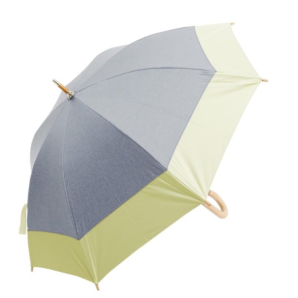 Ogawa 62020 Parasol Long Umbrella, Women's, Japanese Umbrella Brand, Inspection, Blocks 100% UV, 99.9% Fabric, Heat Shield, Hand Opening, 8 Ribs, LINEDROPS Ciel Ciel, Grosgrain Tape, DUN×YE, Water
