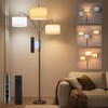 SIBRILLE 36W LED Arc Floor Lamp with 3 White Fabric