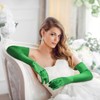 Long Satin Gloves Green, 1920s Opera Bridal Dance Gloves for