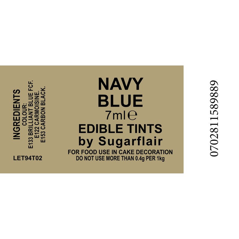 Sugarcraft Sugarflair Colour Blossom Tint Powder Dust Navy Blue 7ml