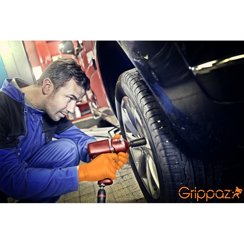 Grippaz Nitrile Gloves (Pack of 50) Latex-free Work Gloves, Extremely