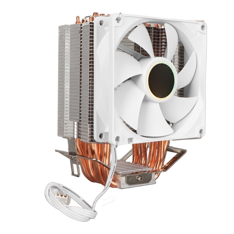 CPU Cooling Fan Professional Efficient 6 Tubes 3 Wires White