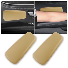 OFBAND 2PCS Elbow Pad Arm Rest for Car,Soft Leather Arm Rest Pillow with One-Piece Molding for Comfortable Support,Universal Car Accessories Car Knee Cushion Car Door Armrest Pads (Beige)