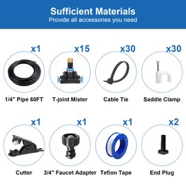 Misters for Outside Patio,Outdoor Water Misting Cooling System,60FT|18M.Backyard Mist Kit for Garden,Greenhouse,Fan,Deck,Umbrella,Canopy,Pool,Porch.Trampoline Sprinkler Park,BBQ Party Accessories…