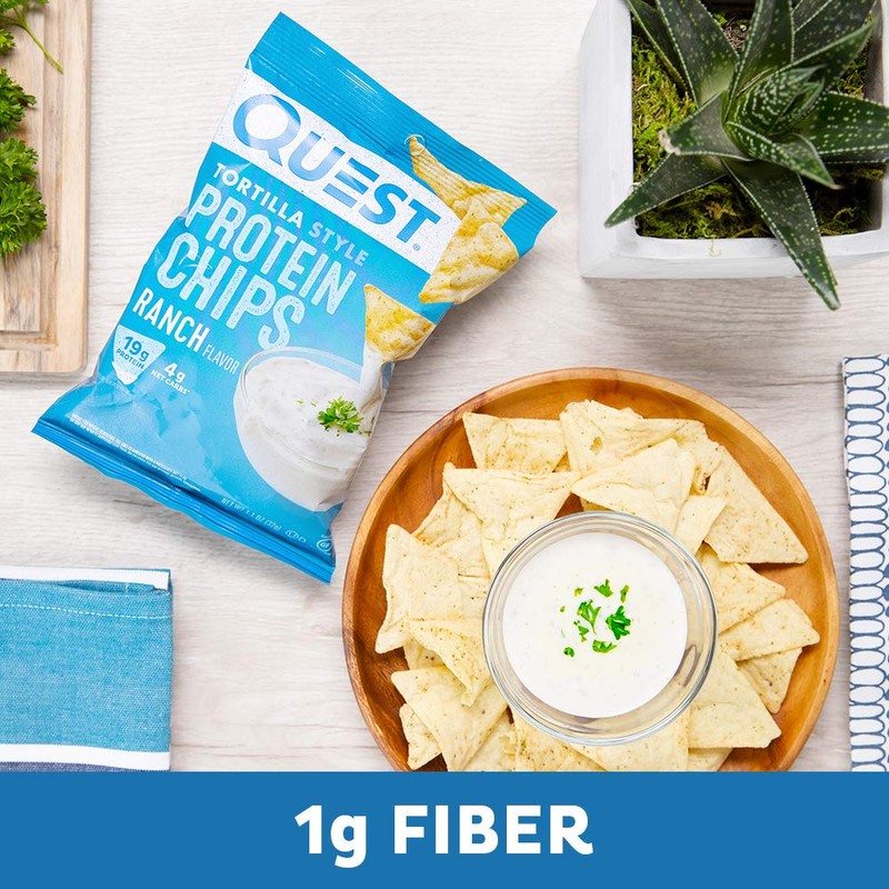Quest Nutrition Tortilla Style Protein Chips, Ranch, Baked, 19g Protein,