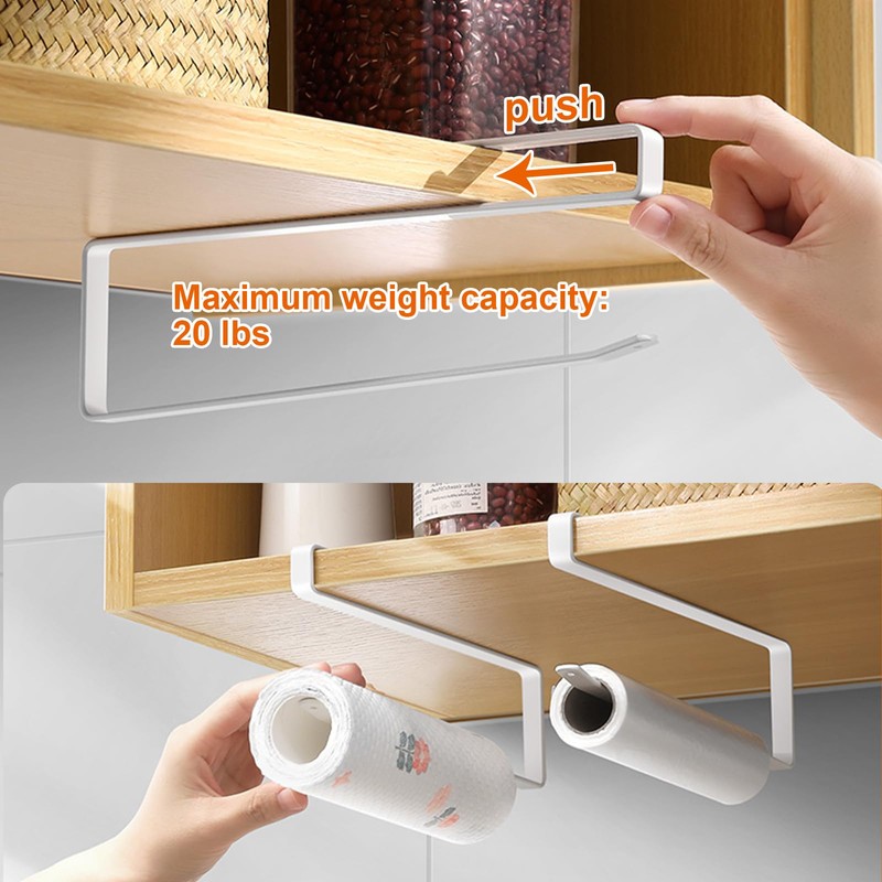 Juyibaao 2 Pcs Cup Hooks Under Shelf White and Kitchen