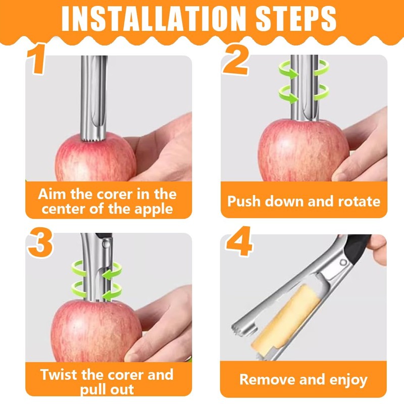 EIH1 1 x Premium Apple Corer, with 1 Apple Peeler,