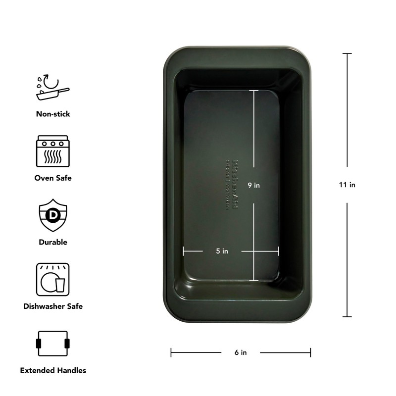 KitchenAid Non-stick Loaf Pan, 9x5-Inch, Evergreen