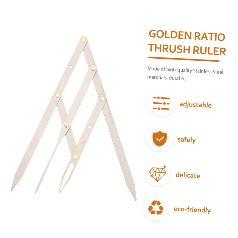 DOITOOL 3pcs Stainless Steel Eyebrow Ruler Golden Ratio Measuring Tool