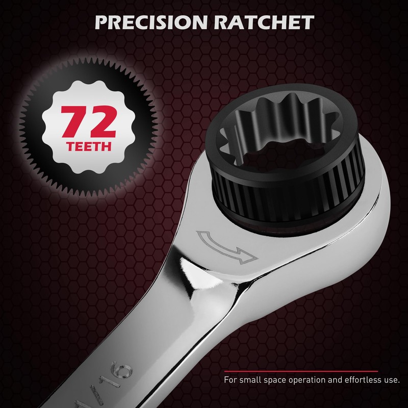 Premium 24-Piece Ratcheting Wrench Set, SAE & Metric Combination Wrenches,