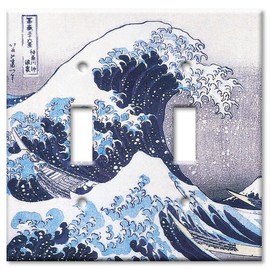 Double Gang Toggle Wall Plate - Hokusai: Great Wave