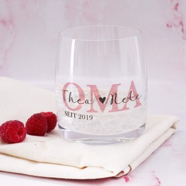 Herz & Heim® Drinking Glass with Printed Name of Children - Gift for Grandmas