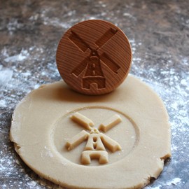 Fun Food Tools, Wood Cookie Stamp, 2.5 Inch (Windmill CS-120)