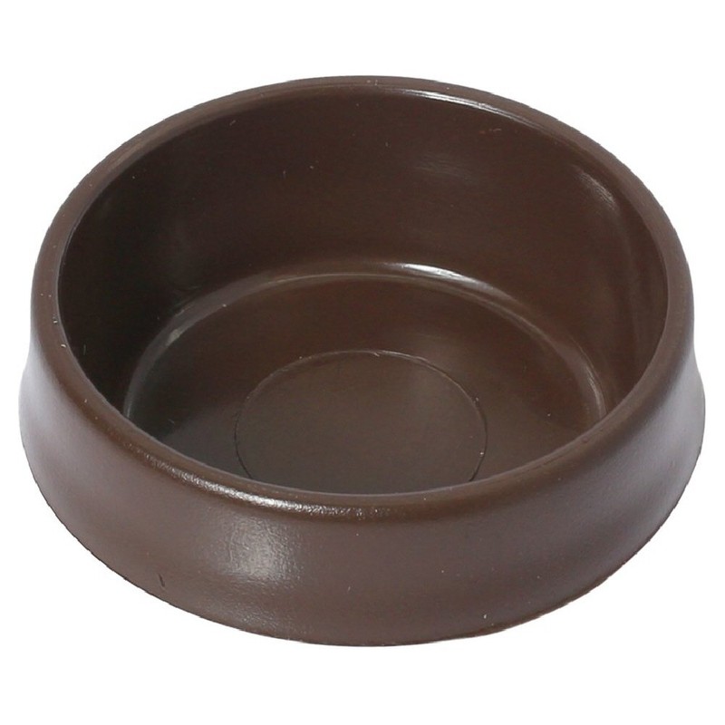 4 x Brown strong plastic 50mm castor cups floor protectors