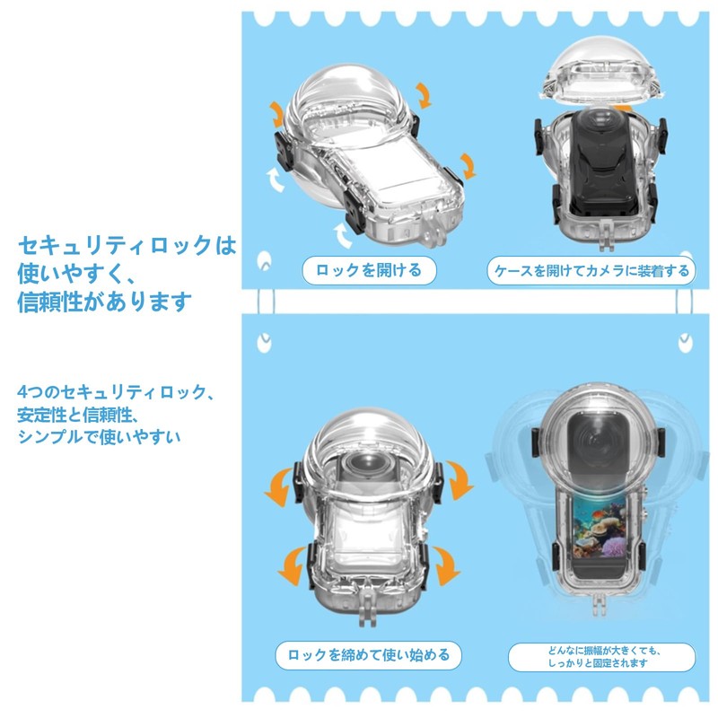 Insta360 X5 Transparent Dive Case 60M Invisible Waterproof Case Insta