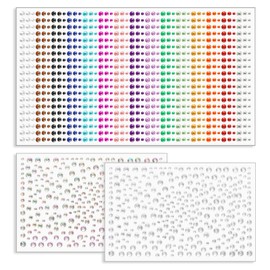 1600 Pcs 3/4/5/6 mm Self Adhesive Face Gems for Bride, Hair Gems Face Jewels Rave Hair Accessories for Women Diamonds Face Glitter for Makeup Crafts