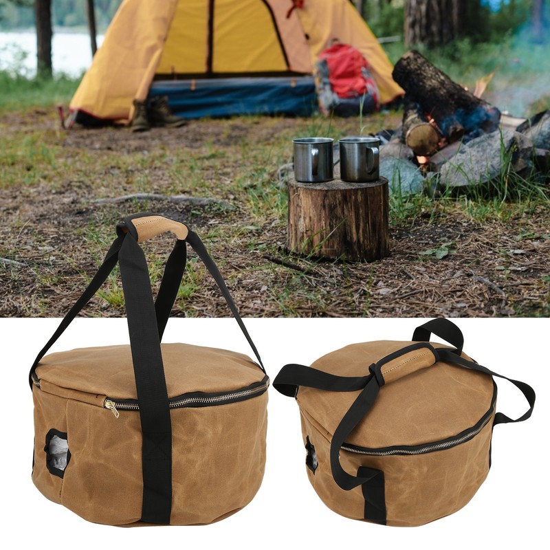 Camping Pot Storage Bag Travel Portable Dustproof Cast Iron Pan