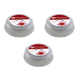 3 Piece Ventilated Microwave Splatter Covers Vented 10 Inch Food Grade BPA (378) Free Finger Handles Keeps Food from Splattering Anti-Splatter Lid