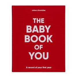 Colour Chronicles - First Year Baby Memory Book | Baby Book | Record 1st Year Milestones | Keepsake Baby Journal for Girls and Boys | Scrapbook and Photo Album | Linen Covered | 96 Pages – Red