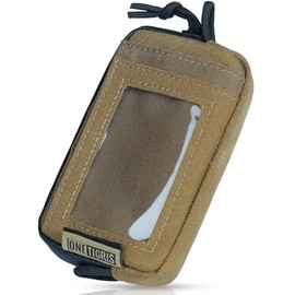 OneTigris - Cartera de bolsillo frontal con cremalleras, monedero pequeño táctico de nailon minimalista para hombres y mujeres
