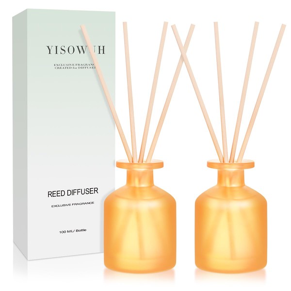 YISOWUH Reed Diffuser - Citrus 3.38oz (100ml) 2 Pack Essential