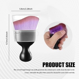 Lyxheth Car Interior Detailing Brush, Car Interior Cleaning Brushes, Soft Bristle Cleaning Brush, Auto Dust Brushes Car Accessories for Automotive Dashboard, Air Conditioner Vents (Purple)