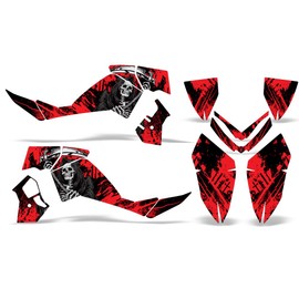 Wholesale Decals ATV Graphics kit Sticker Decal Compatible with Polaris Outlaw 500/525 2006-2008 - Reaper V2 Red