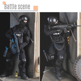 RICHAIR 1:6 Scale, 30 Movable Joints, Special Forces SWAT Complete Equipment Set, Action Figure, Total Length 11.8 inches (30 cm), Fully Movable, PVC Figure