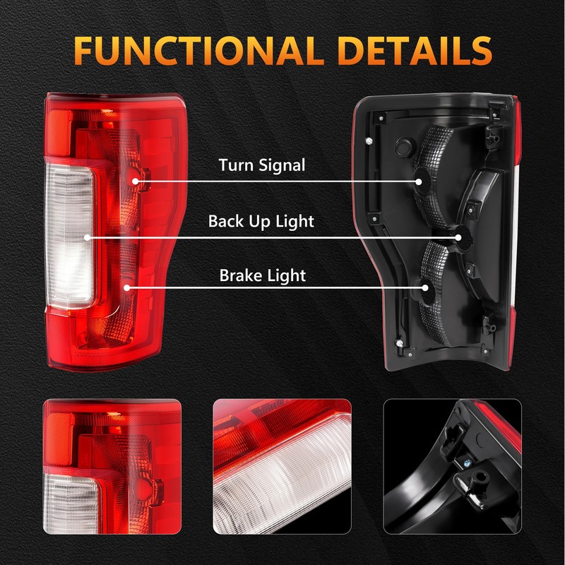 ZhiSheng Tail Light Compatible With 2017-2019 Ford F-250 F-350 Super