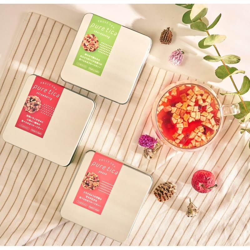 Pure Tica Edible Fruit Tea, Set of 2, Strawberry x