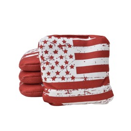 BIG OZARK Competition Cornhole Bags Set of 8, Regulation Professional Weight Corn Hole Bean Bags for Tournament Play, Dual Sided Stick & Slick with Waterproof Pellets & Drawstring Bag, Red & Blue