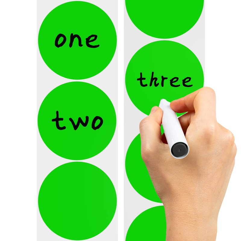 Round Stickers Green 127 mm Circle Labels Colour Coding Dot