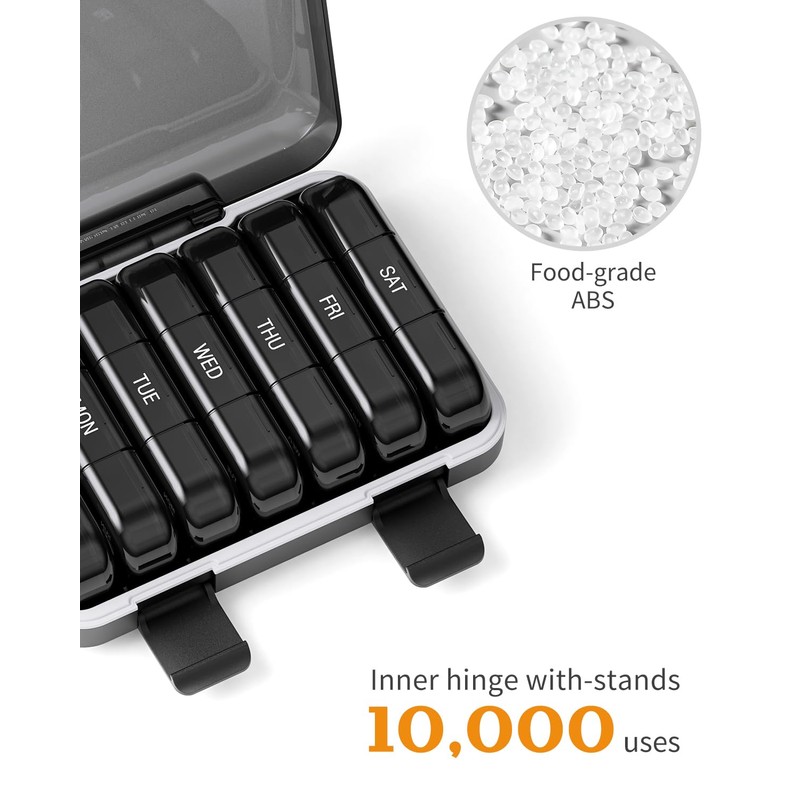 ONTERATE Weekly Pill Organiser 3 Times a Day, Large Pill