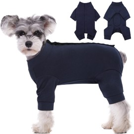 Kuoser Dog Bodysuit After Surgery, Medical Bodysuit Dog, Dog Pyjamas, Dog Bodysuit After Castration, Anti-Licking Wound Protection, Cone Alternative (S, Blue)