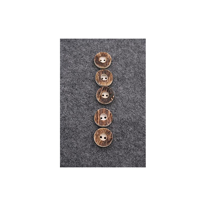 Pack of 6 Classic Genuine Stag Horn Buttons 2 Hole