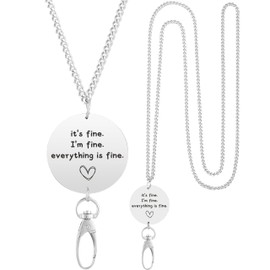 Lanyards for ID Badges Keys Women Cute Teacher Lanyard ID Badge Holder Stainless Steel Lanyard Fashion Strong Motivational Office School Work Nurse Teacher Appreciation Gifts