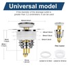 Universal sink plug,pop up sink plug replacement,Stainless Brass Bounce Core