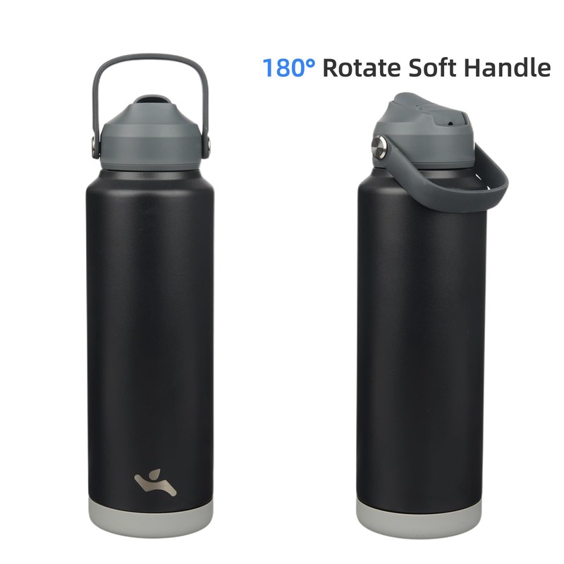 Konokyo Insulated Water Bottle with Straw Lid,40 oz Stainless Steel