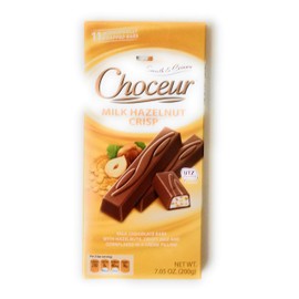 Choceur Milk Chocolate Bars with Hazlenuts, Rice Crisps and Cornflakes, 7.05 Ounce