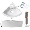 Davivy 18" x 13" Corner Bathroom Sink - White Ceramic