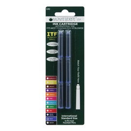 Monteverde International Size Cartridge to Fit Fountain Pens, Blue, 6-Pack (G302BU)