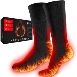 Rechargeable Heated Socks Men Women - Washable Battery Operated Foot Warmer for Ski Hunting - Electric Winter Heating Socks for Work Boot Toe Sleep Bed Indoor Outdoor Sports Walking Research