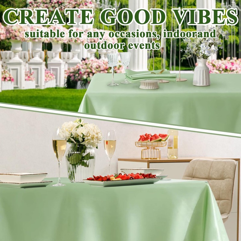 Srumvoat White Table Cloth, Luxury Satin Texture, Quality Polyester Fabric