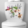 Birds Flowers Butterfly Toilet Seat Lid Stickers Self-Adhesive Bathroom Wall