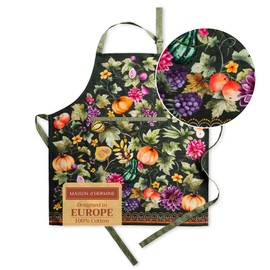 Maison d' Hermine 100% Cotton 1 Piece Kitchen Apron with Adjustable Neck and Hidden Middle Pocket, Long Ties for Women/Men | Cooking | Spring/Summer, 70 x 85 CM