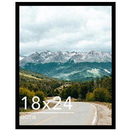 QOTIB 18x24 Picture Frame Black for Wall Hanging, Wood 18 x 24 Frame Poster Photo Frame for Wall Horizontally or Vertically, Black, 1 Pack