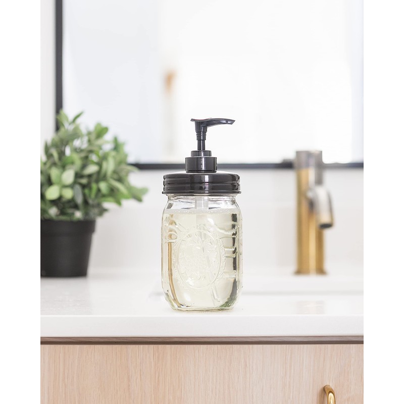 Jarmazing Products Black Mason Jar Soap Dispenser Jars - 2